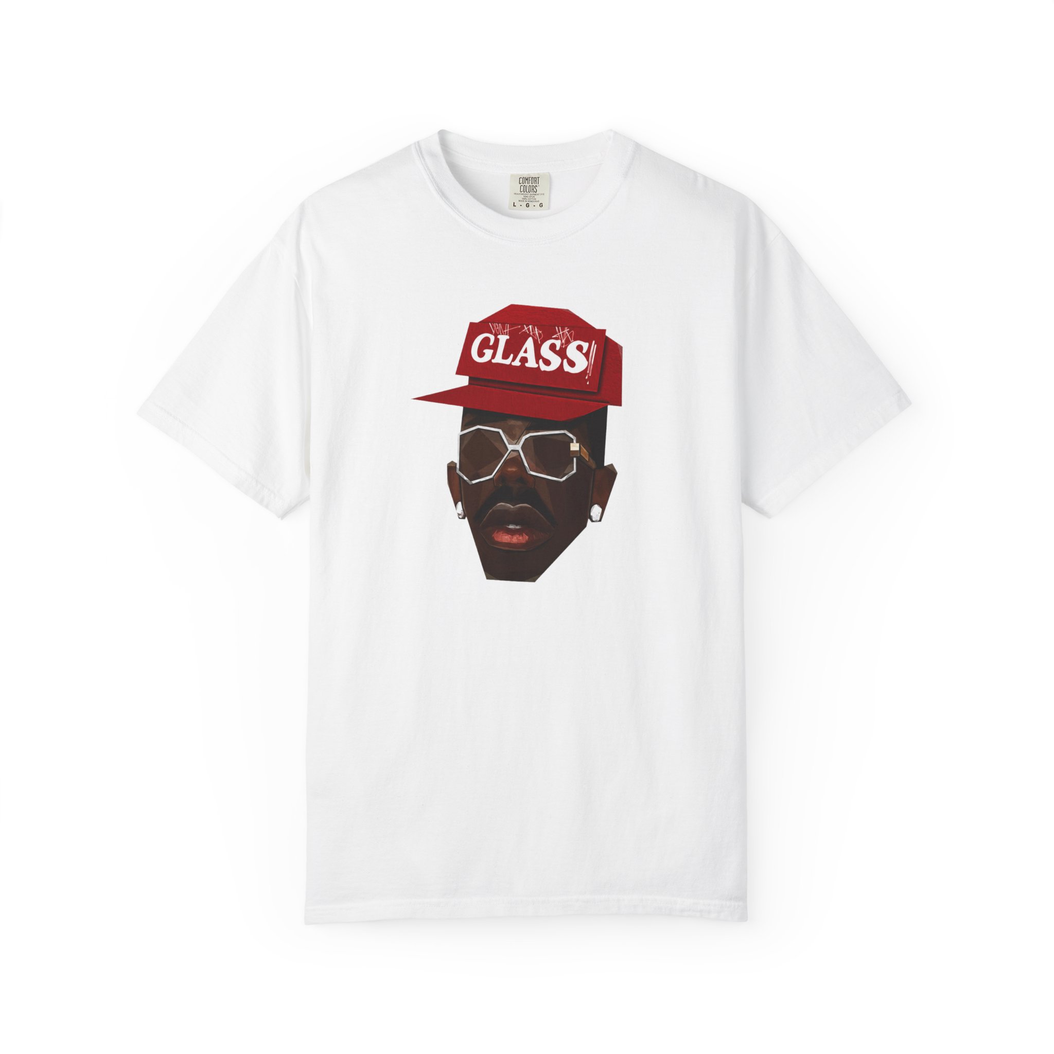 Glass Hat Portrait T-Shirt with surreal artistic graphic