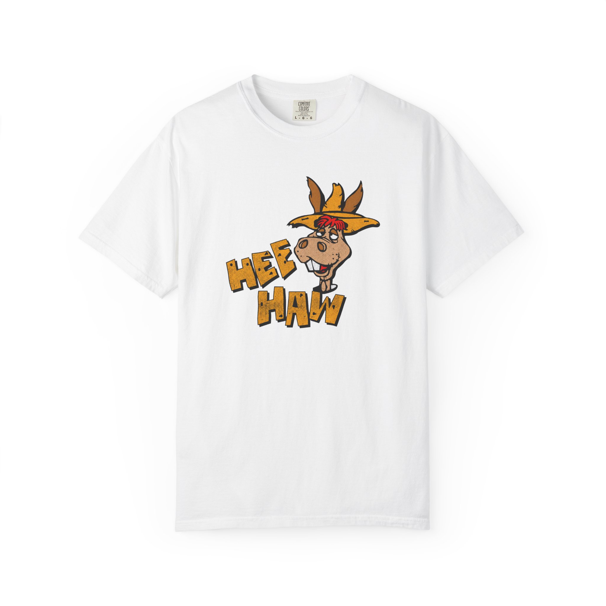 Hee Haw Donkey T-Shirt front view with cartoon donkey artwork
