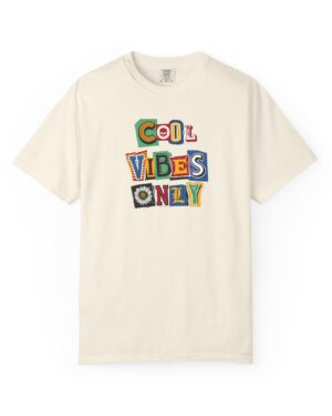 Cool Vibes Only T-Shirt with colorful retro graphic
