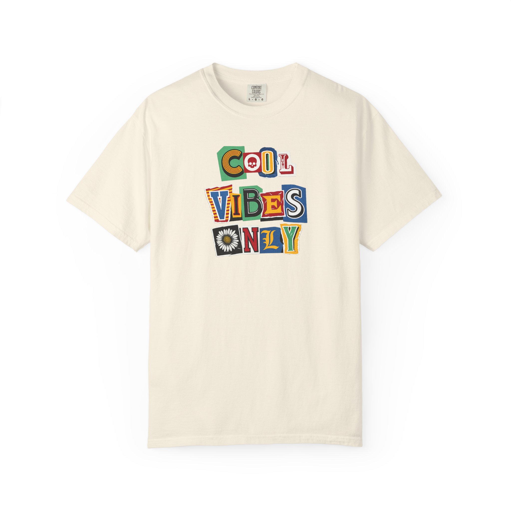 Cool Vibes Only T-Shirt with colorful retro graphic