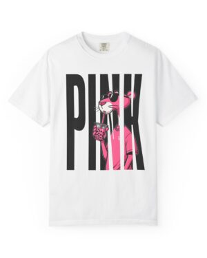 Pink Cartoon Panther T-Shirt with bold retro character graphic