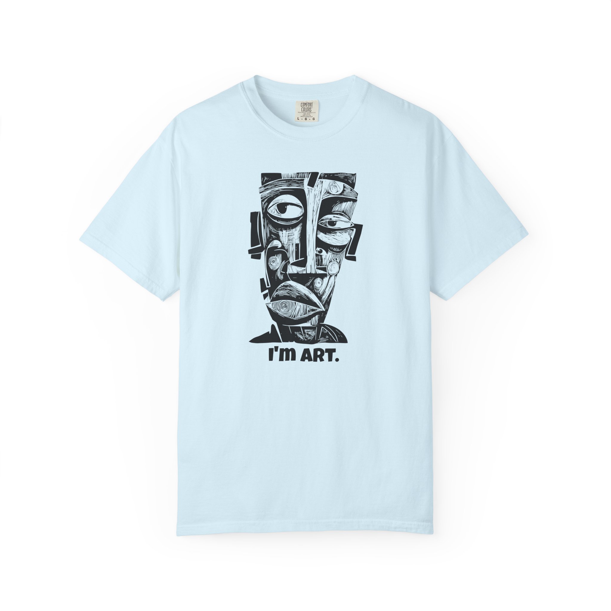 I’m Art statement tee with expressive portrait graphic