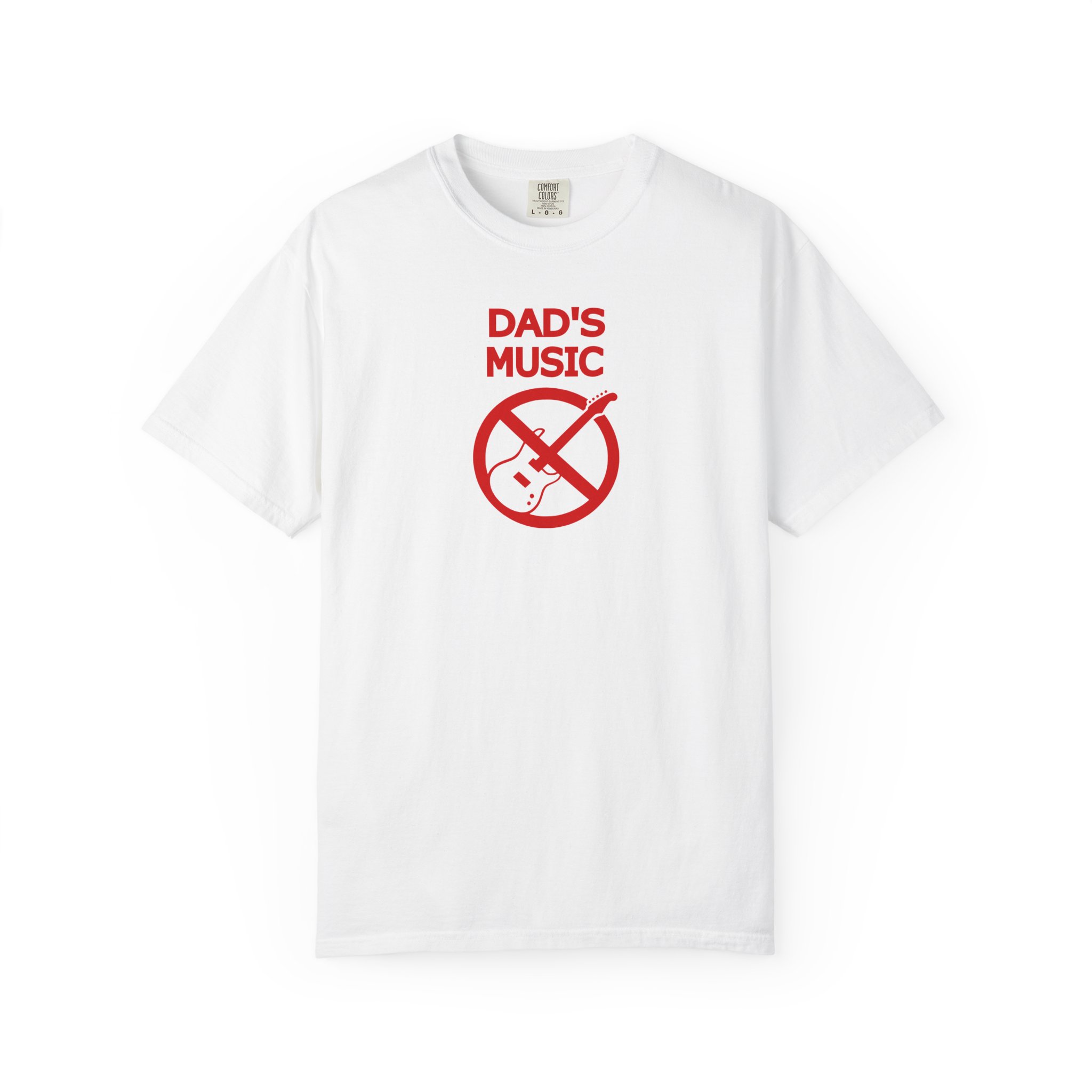 Dad's Music T-Shirt — Funny No Heavy Metal Guitar Tee for Fathers