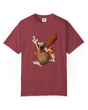 Caveman Club T-Shirt front view with caveman character artwork
