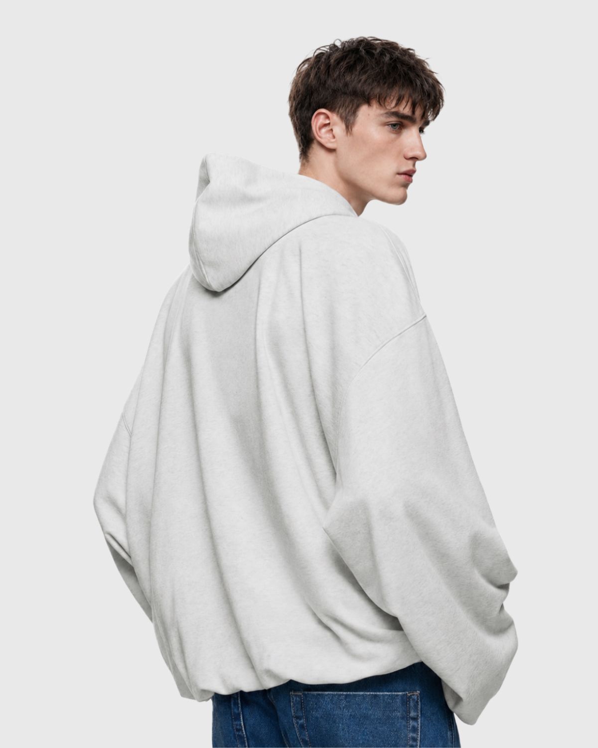 Boxy Gather-Hem Hoodie
