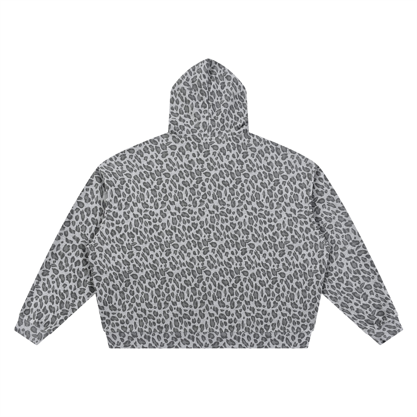 Leopard Waffle Full Zip Hoodie