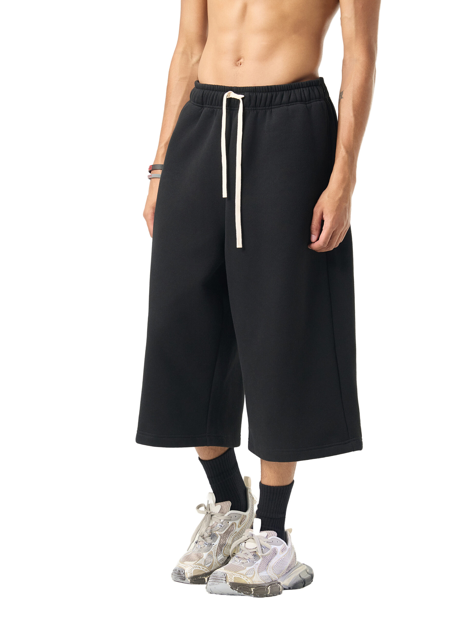 Drawstring Three-quarter Sweatpants