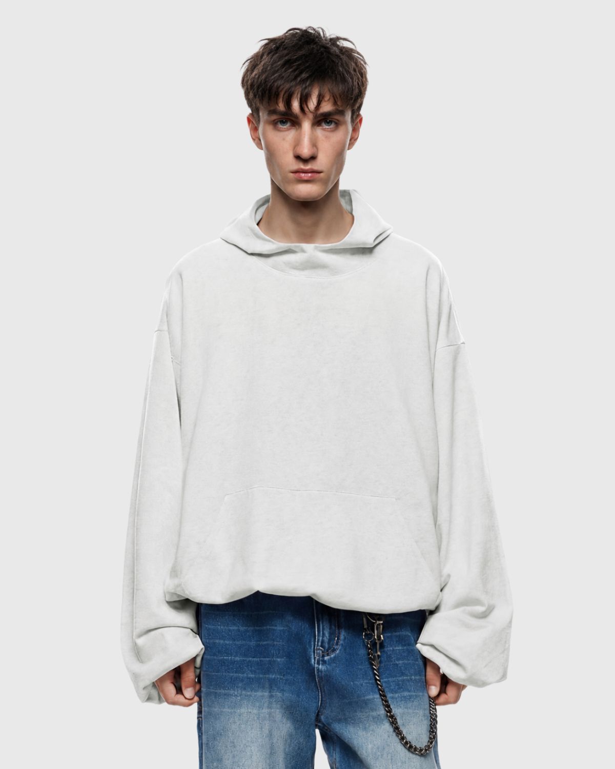 Boxy Gather-Hem Hoodie