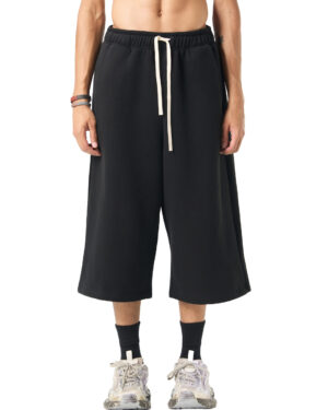 Drawstring Three-quarter Sweatpants