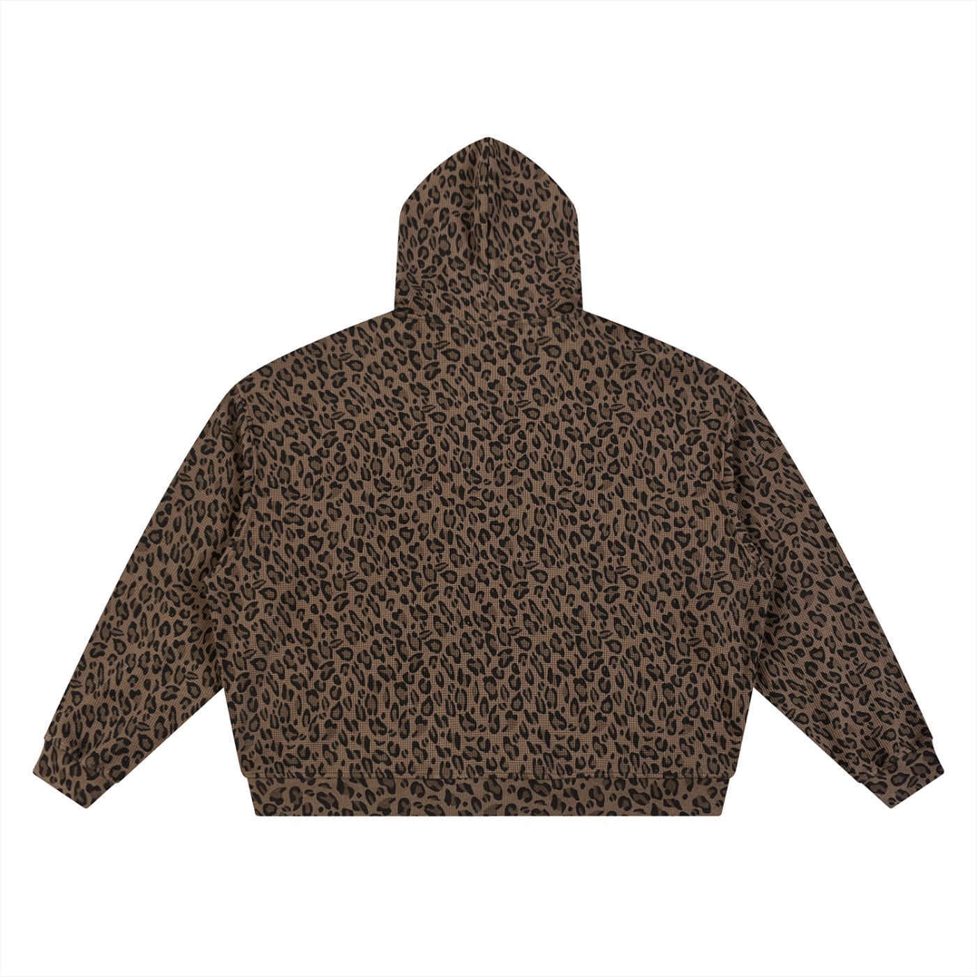 Leopard Waffle Full Zip Hoodie