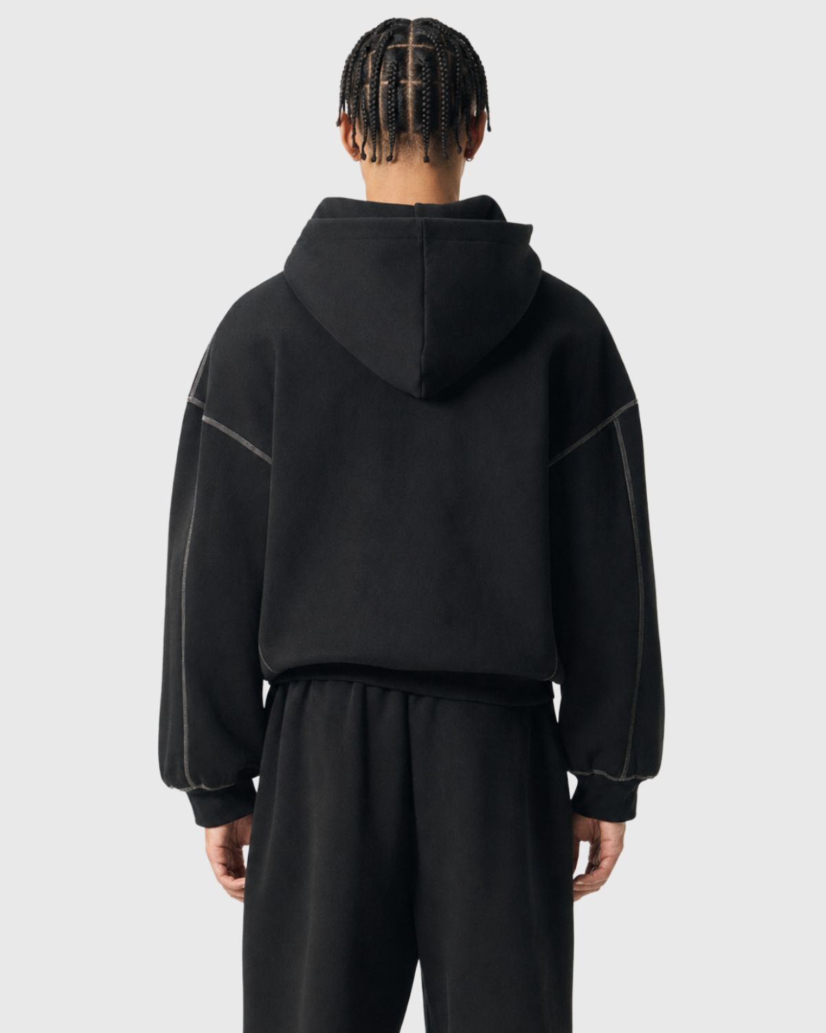 Oversized Zip-Up Hoodie | Contrast Stitch Streetwear - Bad Dept