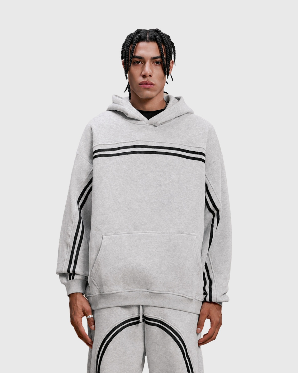 Sun Fade Contrast Tape Fleece Hoodie