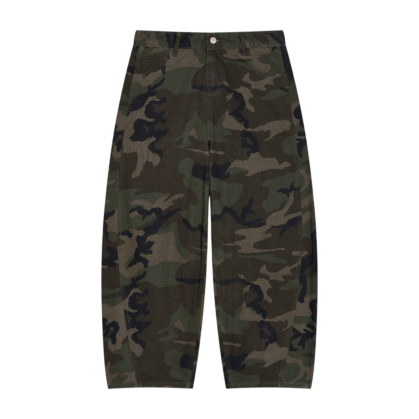 Men’s Camo Barrel Leg Cargo Pants