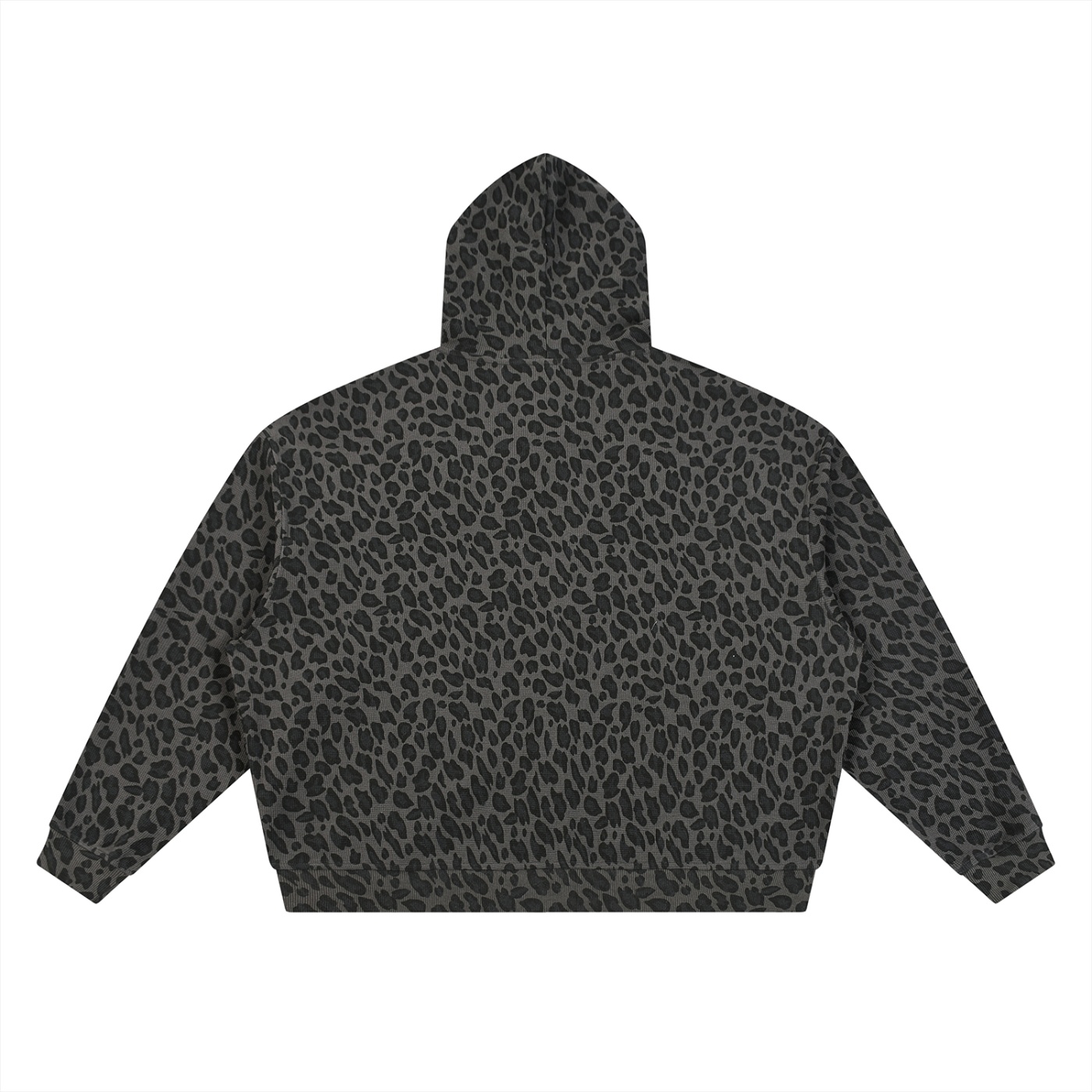Leopard Waffle Full Zip Hoodie